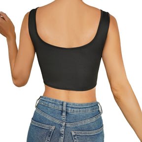 Stain Square Collar Sexy Corset Club Wear