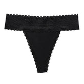 Lace Stitching Thong Sexy Seamless Low Waist Cotton Crotch