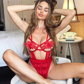 Floral Sexy Perspective Bodysuit