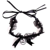 Cute Bow Elastic Lace Choker