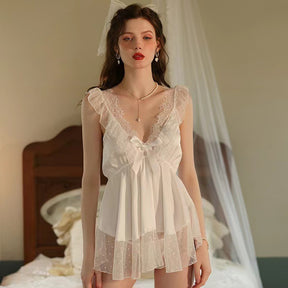 Deep V Mesh Lace Sexy Chemise