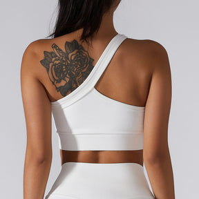 Sports Bra One Shoulder Strap Yoga Underwear Sport Bralette
