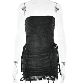 Strapless Hollow Mini Dress Club Wear