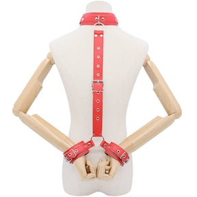 PU Leather SM Bandage Back Handcuffs Bandage Set