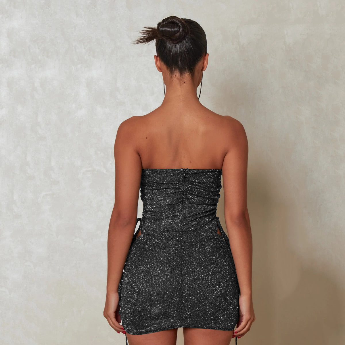 Strapless Hollow Mini Dress Club Wear