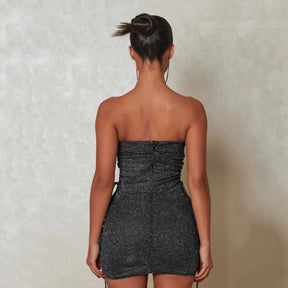 Strapless Hollow Mini Dress Club Wear