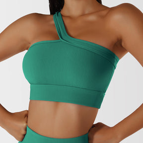 Sports Bra One Shoulder Strap Yoga Underwear Sport Bralette