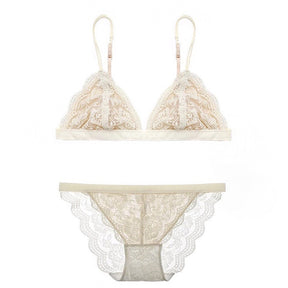 Lace Sexy No Wire Ultra Thin Breathable Lingerie Set
