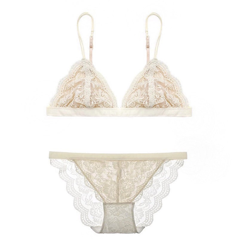 Lace Sexy No Wire Ultra Thin Breathable Lingerie Set