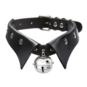 Leather Choker Collar Adjustable Punk