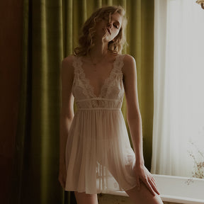 Slit Temptation Lace Sexy Chemise