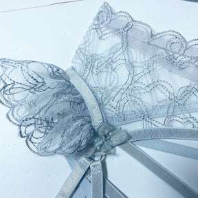 Perspective Mesh Embroider Lace Sexy Lingerie Set