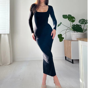 Long Sleeves Low Cut Tight Dress Club Wear