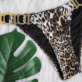 Sexy Leopard Diamond Swimsuit Bikini