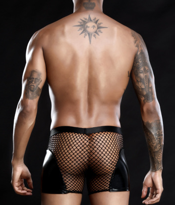 Men's Lingerie Role Playing Fishnet PU Leather Sexy Lingerie Costume
